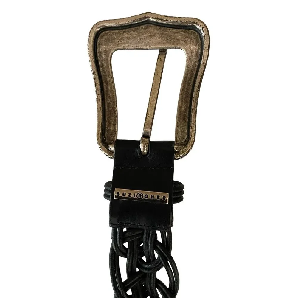 Suzi Roher Braided Leather Belt Black